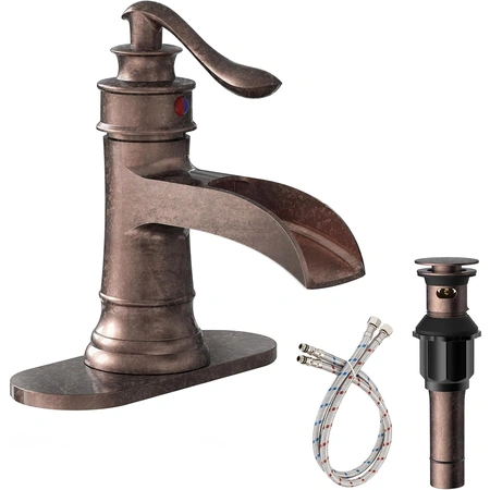 homevacious bathroom faucet copper waterfall bathroom sink faucets.webp